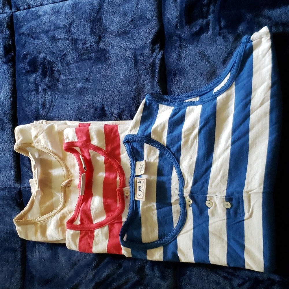 3 100 percent cotton striped tank top vintage retro size large button up